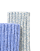 Alpaka Wollsocken 2er-Pack Hellblau/Blau meliert – Detailansicht Strick