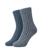 Alpaka Wollsocken 2er-Pack Jeansblau/Blau meliert – Packshot