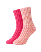Alpaka Wollsocken 2er-Pack Pink/Rosé meliert – Packshot