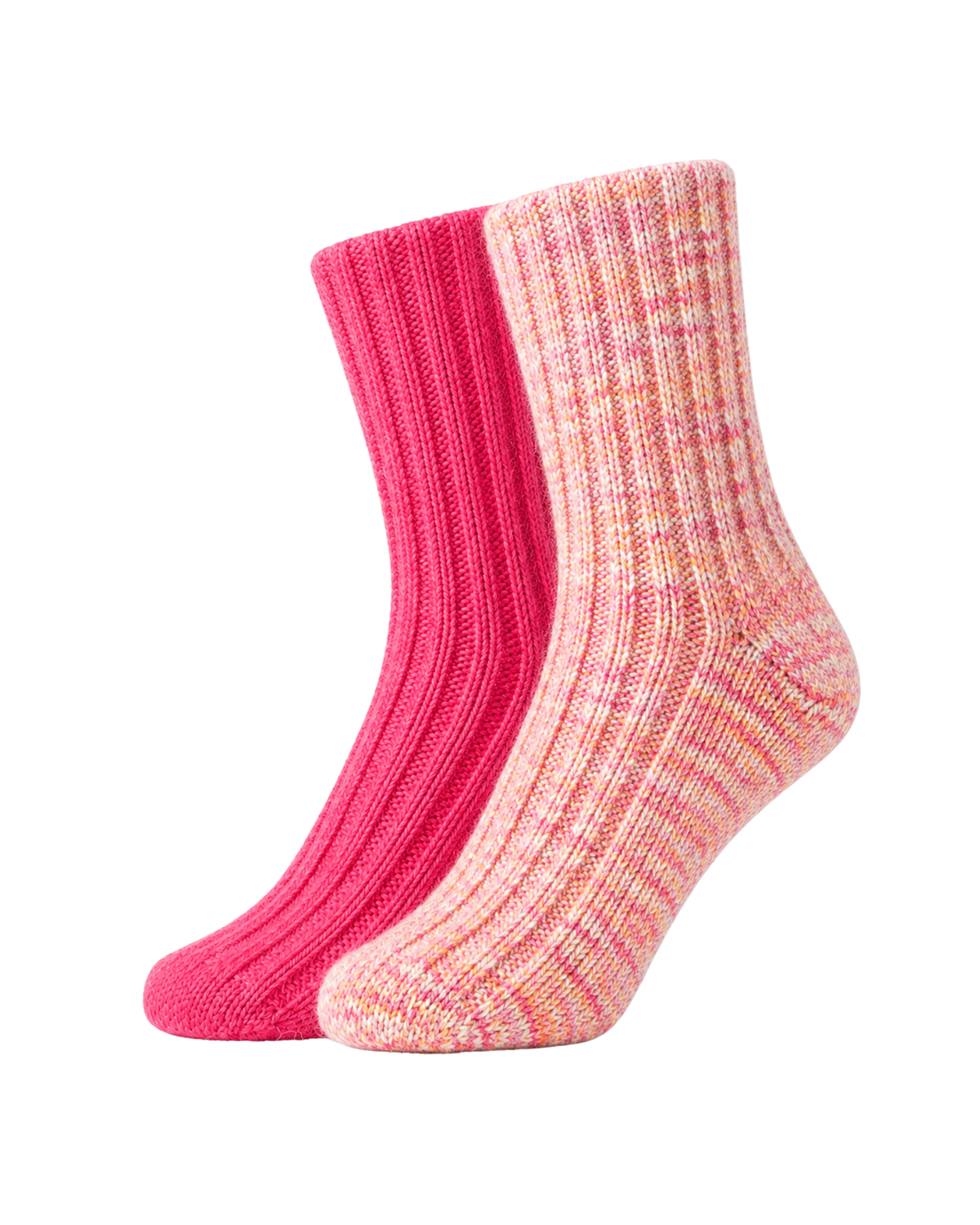Alpaka Wollsocken 2er-Pack Pink/Rosé meliert – Packshot
