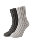 Alpaka Wollsocken 2er-Pack Grau/Anthrazit – Packshot