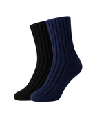 Alpaka Wollsocken 2er-Pack Navy/Schwarz – Packshot