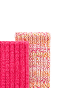 Alpaka Wollsocken 2er-Pack Pink/Rosé meliert – Detailansicht Strick
