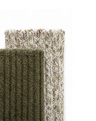 Alpaka Wollsocken 2er-Pack Oliv/Natur – Detailansicht Strick