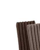 Alpaka Wollsocken 2er-Pack Braun/Taupe – Detailansicht Strick