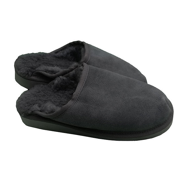 HomeOfSocks Pantoffel Natur 100% Lammfell Hygge Grau EVA Sohle