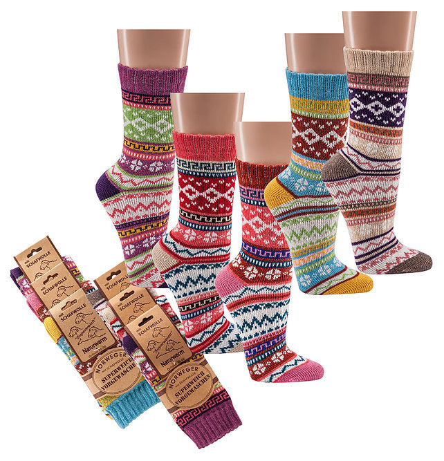 HomeOfSocks Norweger Hygge Socken Baumwolle Bunt Kuschelig Damen Kinder