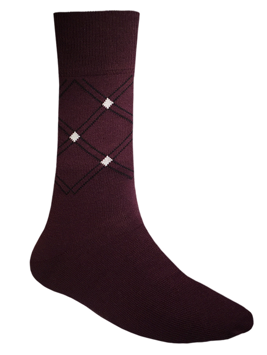 HomeOfSocks Socken Business Casual Socks Baumwolle Kariert Raute Bordeaux