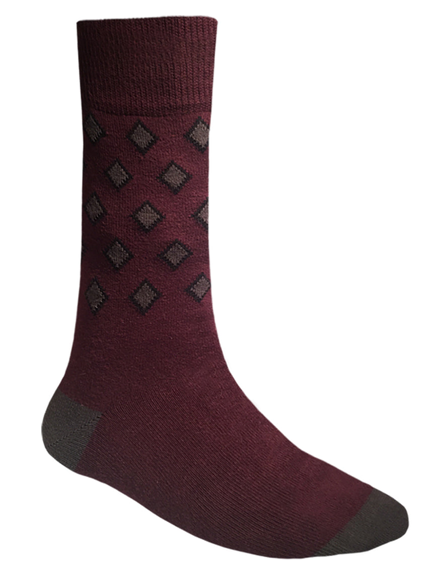 HomeOfSocks Business Casual Socken Raute Baumwolle Bordeaux