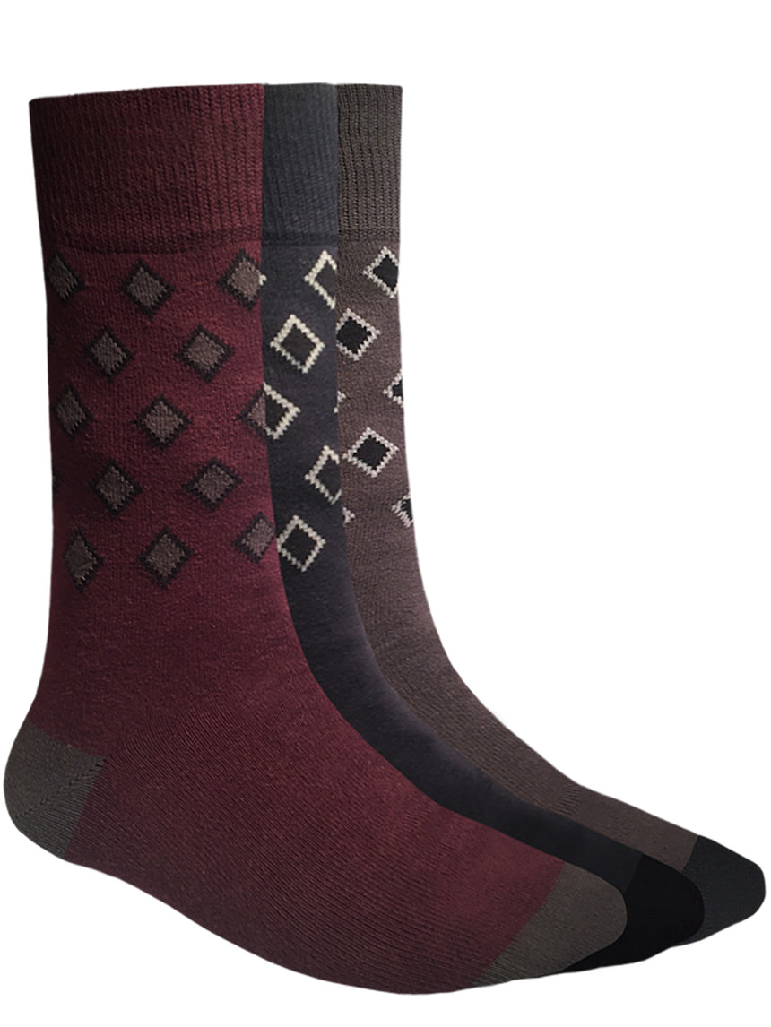 HomeOfSocks Business Casual Socken Raute Baumwolle Bordeaux Navy Grau