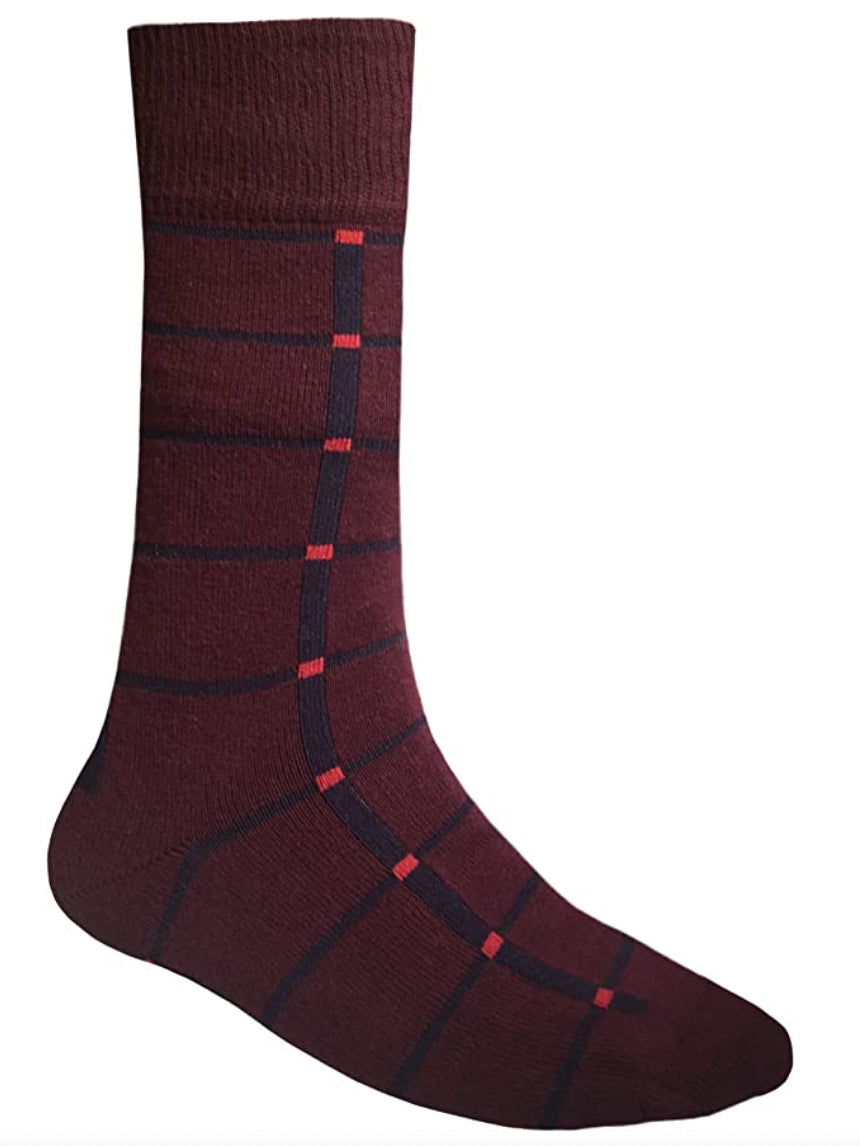 HomeOfSocks Socken Business Casual Socks Baumwolle Kariert Bordeaux